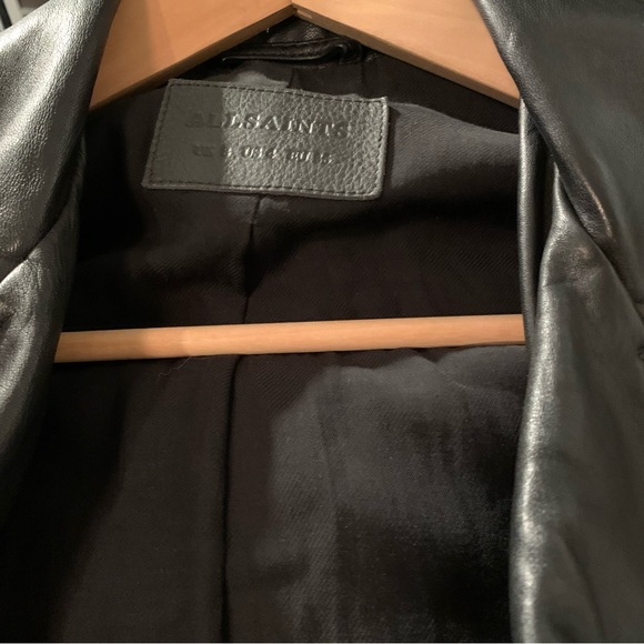 All saints sheep leather bomber jacket size 4 - Picture 7 of 11